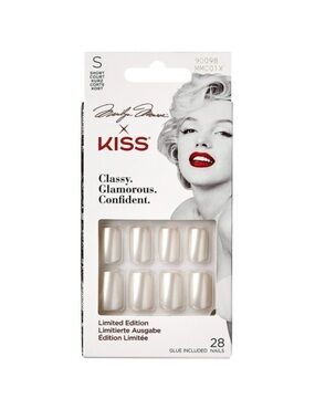 KISS Marilyn Monroe Short Press-On Nails - Pearl White & Nude